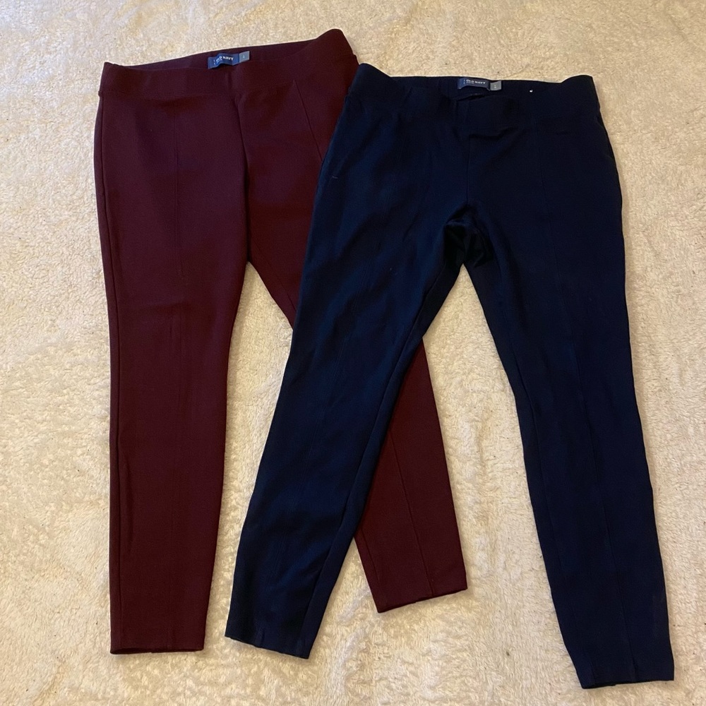 High-Waisted Ponte-Knit Old Navy Stevie pants 2 pairs